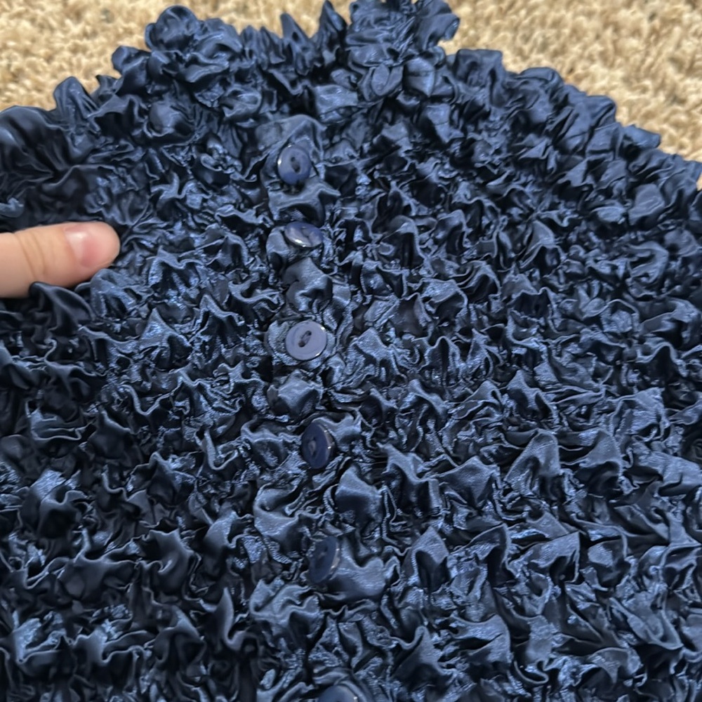 Scrunchy Blue Button Down - image 5